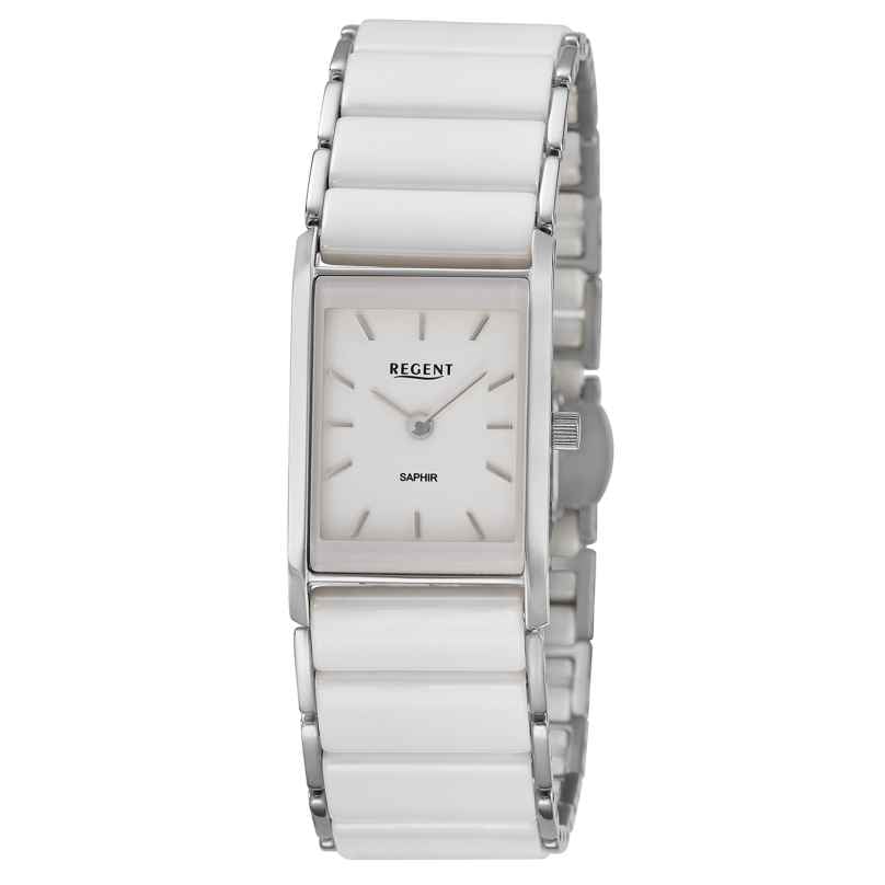 Regent F1581 Damen-Armbanduhr Edelstahl/Keramik Weiß 4050597603937