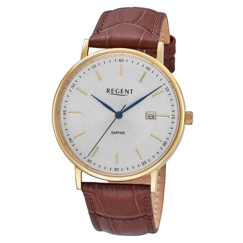 Regent F-1592 Herrenuhr Goldfarben mit Saphirglas 4050597604033