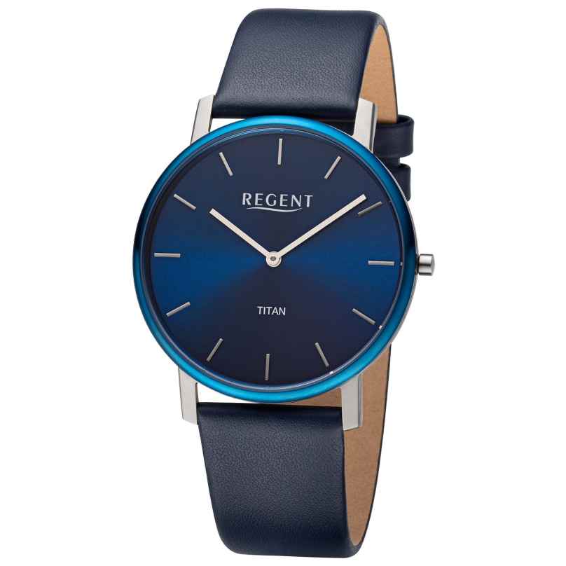 Regent 11190204 Men's Wristwatch Titanium Blue IP 4050597602824