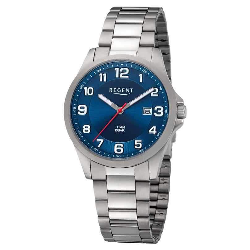 Regent 11090371 Men's Watch Titanium Blue 10 Bar 4050597199492