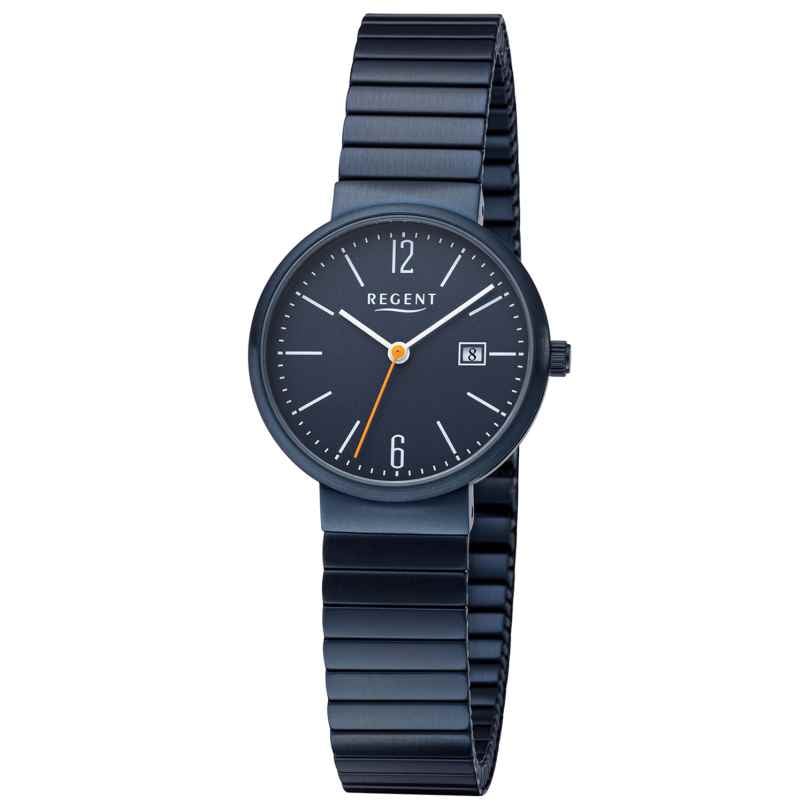 Regent F-1357 Ladies' Wristwatch with Elastic Strap Blue 4050597196255