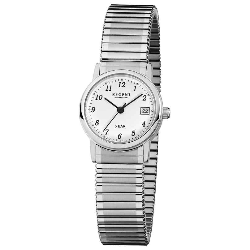 Regent F-888 Ladies' Watch with Elastic Strap Silver Tone 4045346066712