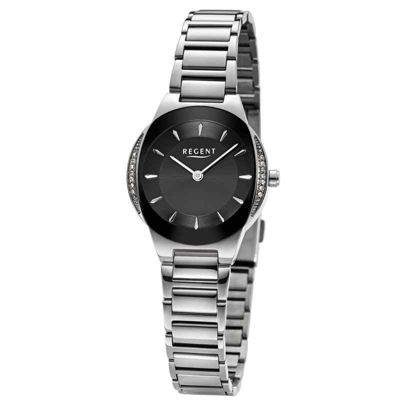 Regent 12221179 Women's Wristwatch Stainless Steel Silver/Black 4050597198174