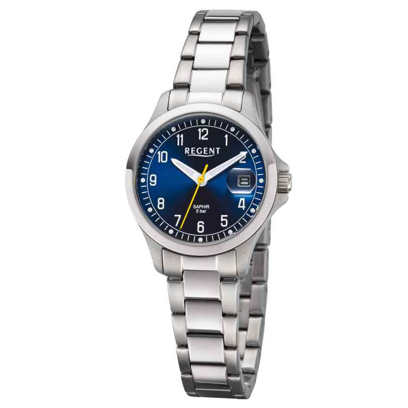 Regent 12221200 Ladies' Watch with Sapphire Crystal Steel/Blue 5 Bar 4050597603173