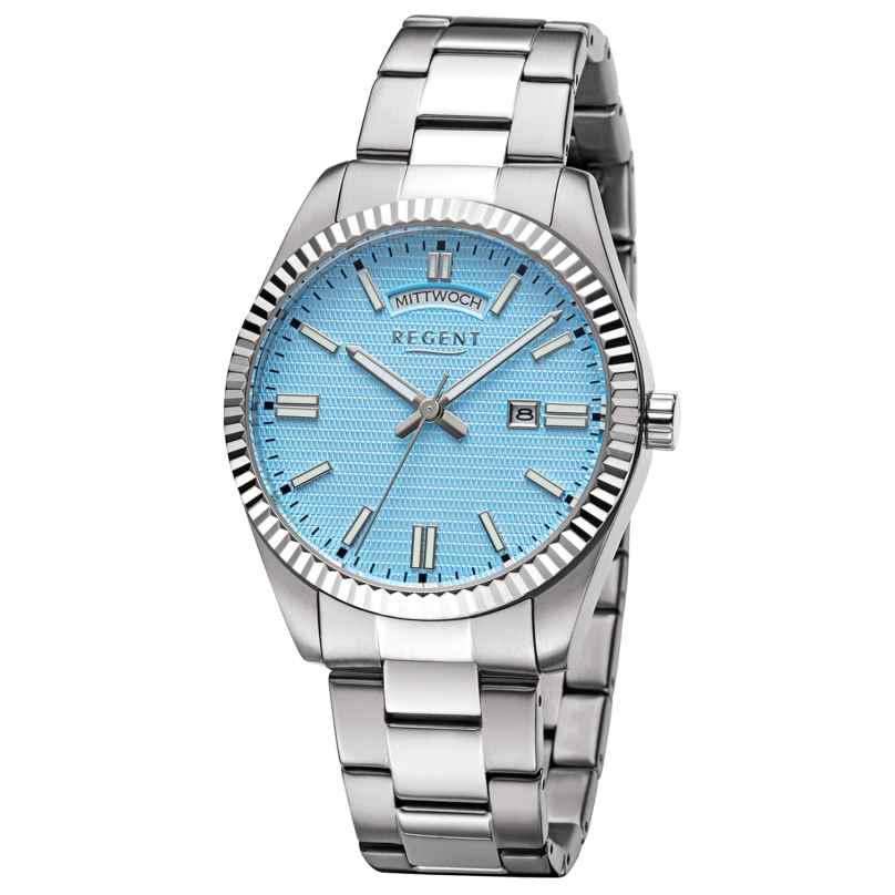 Regent 11150781 Men's Wristwatch Steel/Light Blue 4050597200501
