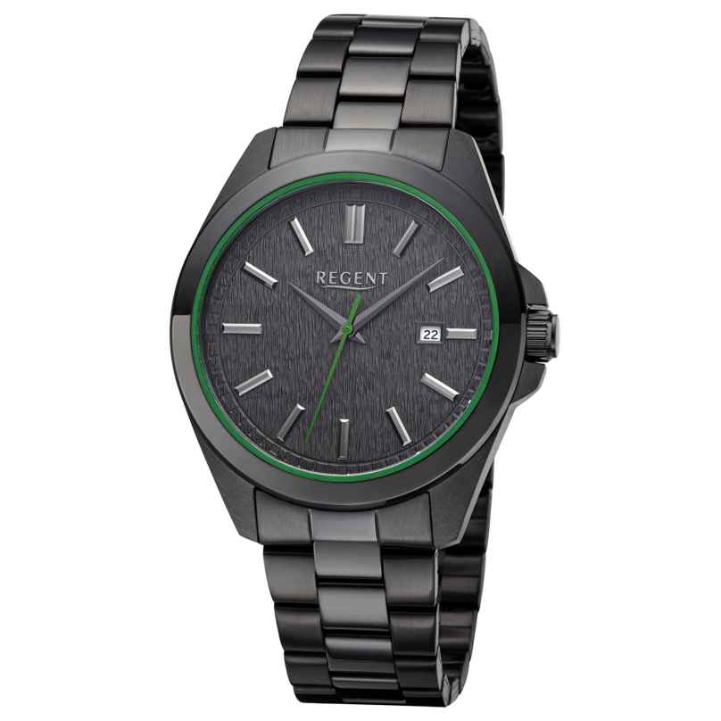 Regent 11150788 Quartz Watch for Men Black/Green 4050597902184