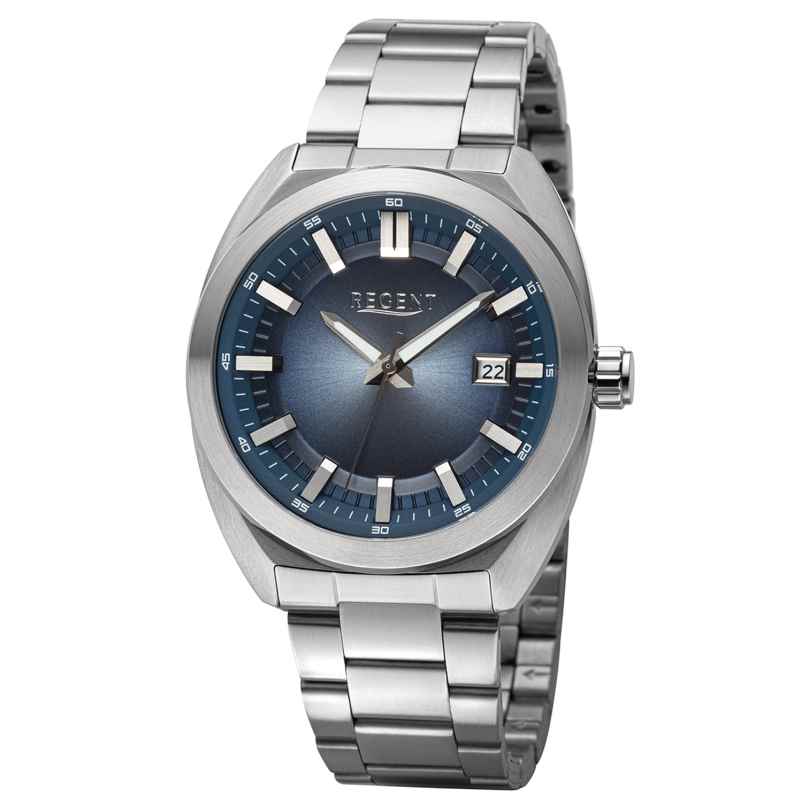 Regent 11150792 Men's Watch Quartz Steel/Blue 10 Bar 4050597902221
