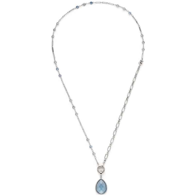 Leonardo 024934 Damen-Halskette Set Vicky Edelstahl/Blau 50 cm Clip & Mix 4002541249340