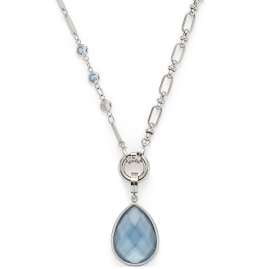 Leonardo 024934 Damen-Halskette Set Vicky Edelstahl/Blau 50 cm Clip & Mix
