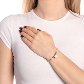 Leonardo 026305 Women's Bracelet Liara You & Me Ciao Silver Tone/Pearl