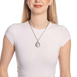 Leonardo 026346 Damen-Anhänger Ira Silberfarben/Weiß Clip & Mix