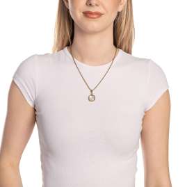 Leonardo 026095 Damen-Anhänger Virginia Goldfarben/Weiß Clip & Mix