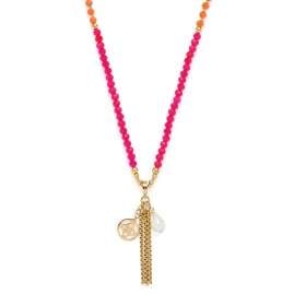 Leonardo 026884 Damen-Halskette Solera 80 cm gold / pink