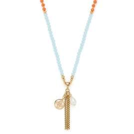 Leonardo 026885 Damen-Halskette Solera 80 cm gold / blau