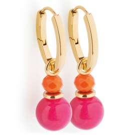 Leonardo 026889 Damen-Ohrringe Creolen Solera gold pink