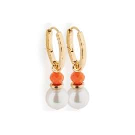Leonardo 026890 Damen-Ohrringe Creolen Selora gold weiß