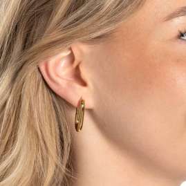 Leonardo 025454 Damen-Ohrringe Creolen Bernice Goldfarben