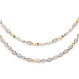 Leonardo 026903 Halskette für Damen Agneta 50/82 cm Goldfarben/Grau