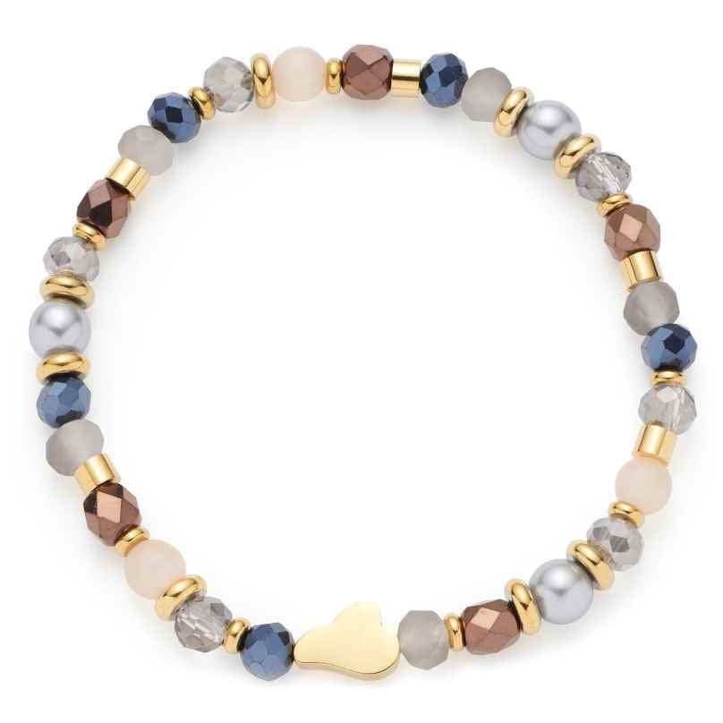 Leonardo 026910 Damen-Armband Sylvie Goldfarben/Nachtblau/Grau 4002541269102