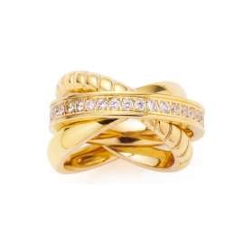 Leonardo 02712 Ring für Damen Vera Goldfarben mit Zirkonia