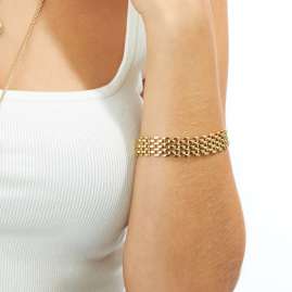 Leonardo 023053 Damen-Armband Milanese Edelstahl goldfarben