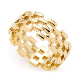 Leonardo 02305 Women's Ring Milanese Gold Tone Stainless Steel