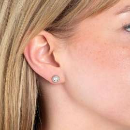 Leonardo 023347 Women's Stud Earrings Glitz/White Isa