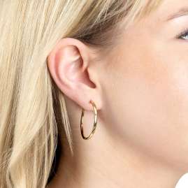 Leonardo 023574 Women's Hoop Earrings Bravo Stainless Steel Gold Tone