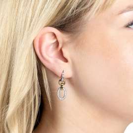 Leonardo 023404 Women's Hoop Earrings Lena Stainless Steel Two-Colour