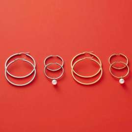 Leonardo 023575 Women's Hoop Earrings Marli Stainless Steel