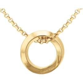 CALVIN KLEIN 35000307 Damen-Halskette Edelstahl Goldfarben Twisted Ring