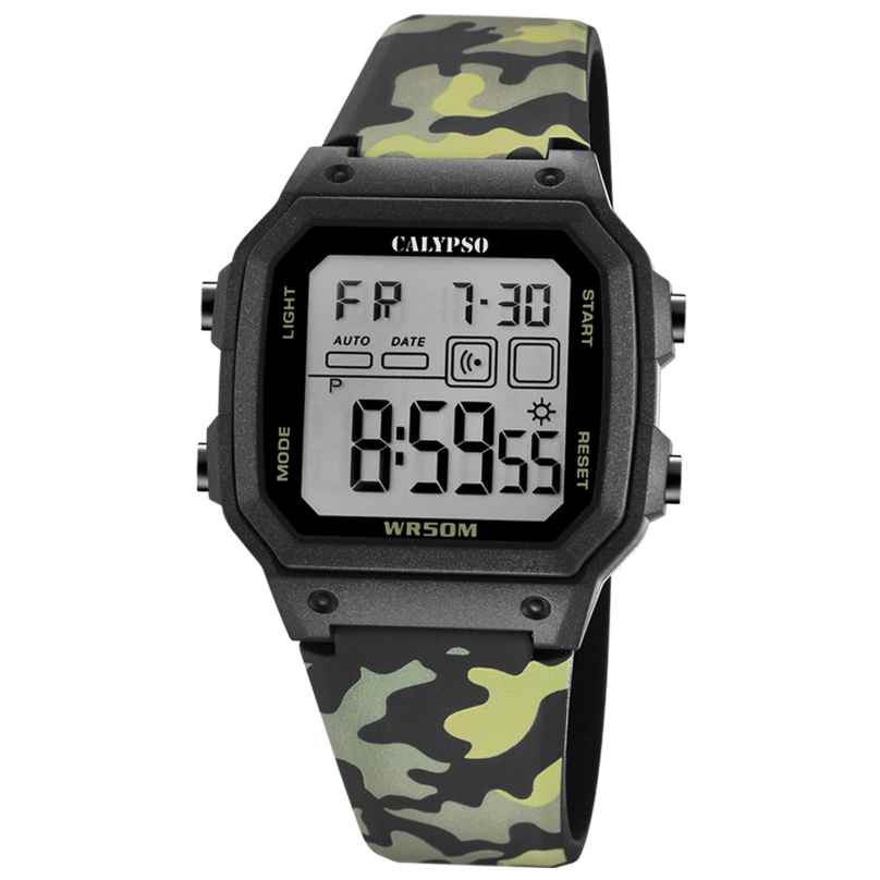 Calypso K5812/4 Herrenuhr Digital Camouflage Grün 8430622766220