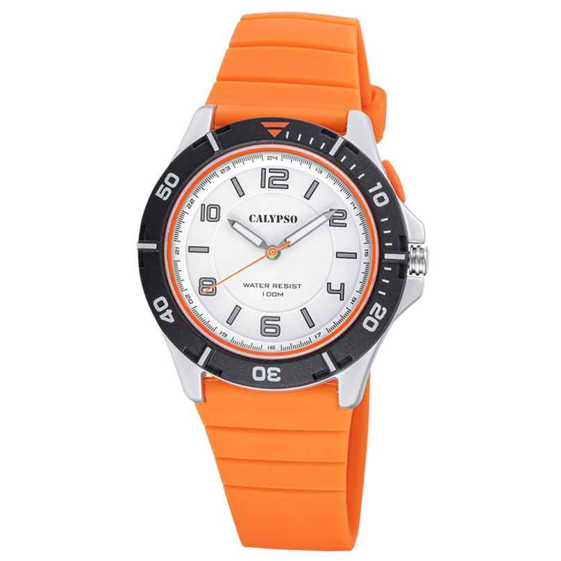Calypso K5857/3 Unisex Armbanduhr Quarz Orange/Weiß 8430622826276