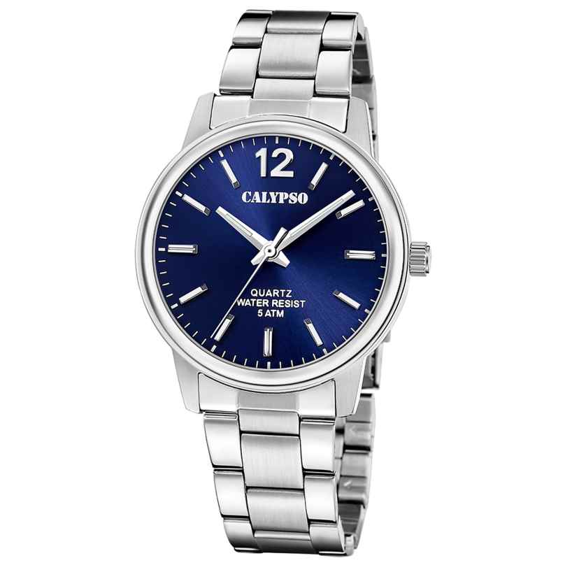 Calypso K5864/3 Herren-Armbanduhr Quarz Stahl/Dunkelblau 8430622827327