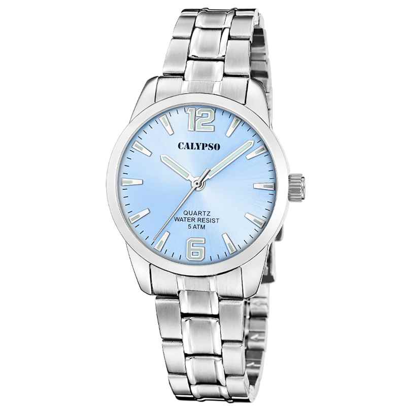 Calypso K5867/6 Damen-Armbanduhr Quarz Stahl/Hellblau 8430622836305