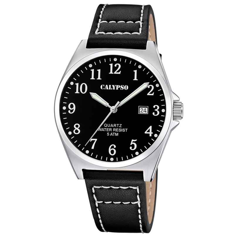 Calypso K5868/4 Herren-Armbanduhr mit Lederband Schwarz 8430622826733