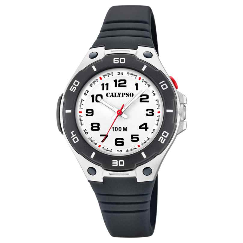 Calypso K5758/6 Kinder- und Jugend-Armbanduhr Schwarz/Weiß 10 bar 8430622712845