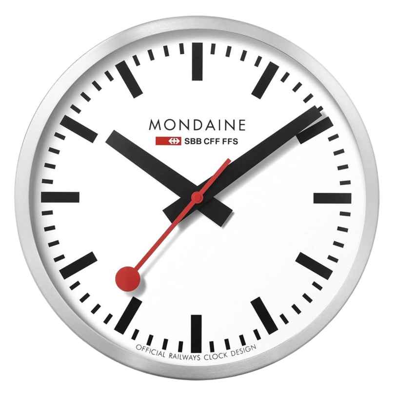 Mondaine A995.CLOCK.16SBB Wanduhr Groß Silberfarben/Weiß 40 cm 7611382566164