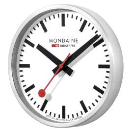 Mondaine A995.CLOCK.16SBB Wall Clock Large Silver Tone/White 40 cm
