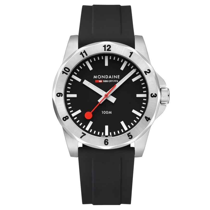 Mondaine MSN.42120.RB Men's Wristwatch Numeri Quartz Black 42 mm 7611382666642