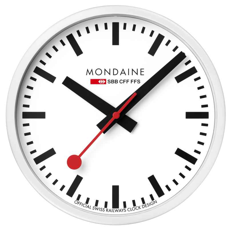 Mondaine A990.CLOCK.10SBB Wanduhr Quarz 25 cm Weiß 7611382674821
