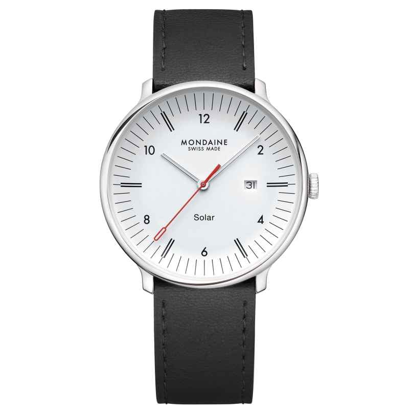 Mondaine MLE.41910.LBV Herrenuhr Doppio Solar Schwarz/Weiß 41 mm 7611382669124