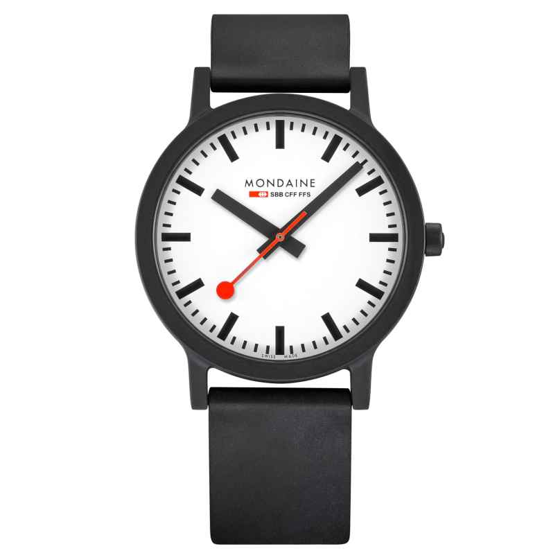 Mondaine MS1.41110.RB Men's Wristwatch Essence White/Black 7630040922517