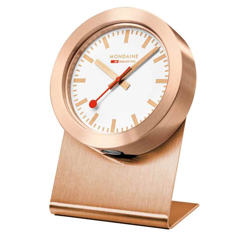 Mondaine A660.30318.82SBK Kleine Magnet-Tischuhr Roségoldfarben 7611382602473
