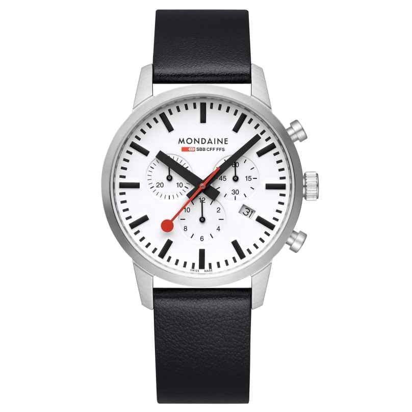 Mondaine MSD.41411.LBV Men's Watch Chronograph Black/White 41 mm 7611382654427