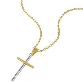 Police PEAGN0010903 Men's Necklace Wrangell II Cross Gold TonePEAGN0010903 Me