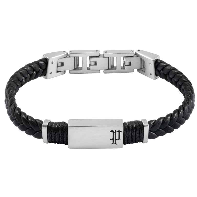 Police PEAGB0079503 Herren-Armband Ridgecord Leder Schwarz 4894816171940