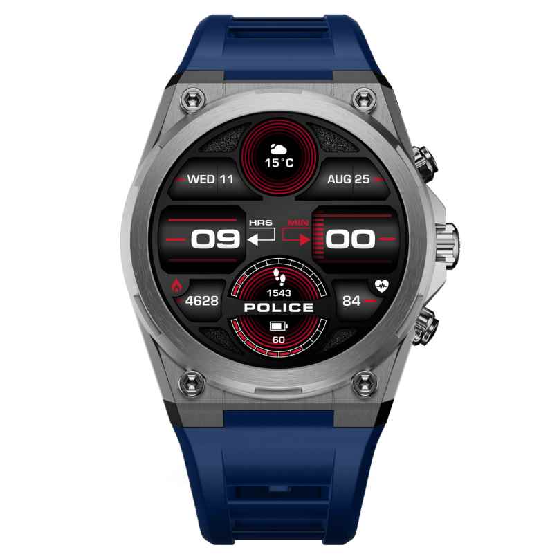 Police PEIUN00003X0 Herren-Smartwatch My.Avatar 2.0 Blau/Orange 4894816197018