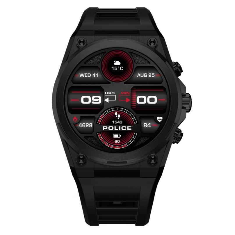Police PEIUN00003X2 Herren-Smartwatch My.Avatar 2.0 Schwarz/Rot 4894816198251