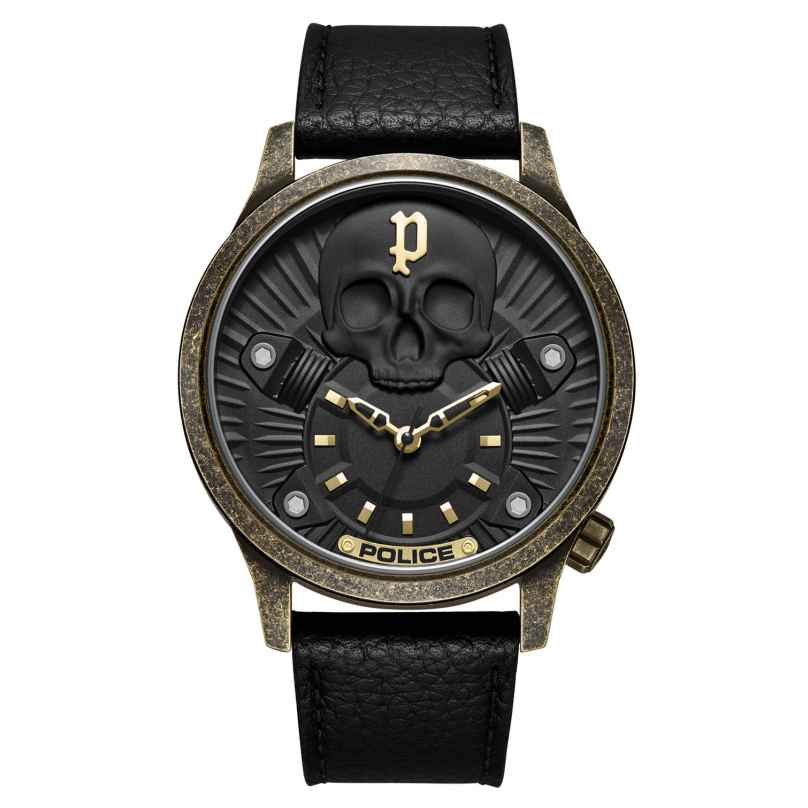 Police PEWJA2227702 Men's Wristwatch Jet Black/Gold Tone 4894816065157